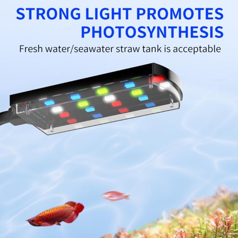 Adjust Brightness LED Fishtanks Light with Double Head USB Clip On Lamp for Small Aquariums Fishtanks Lighting Tool