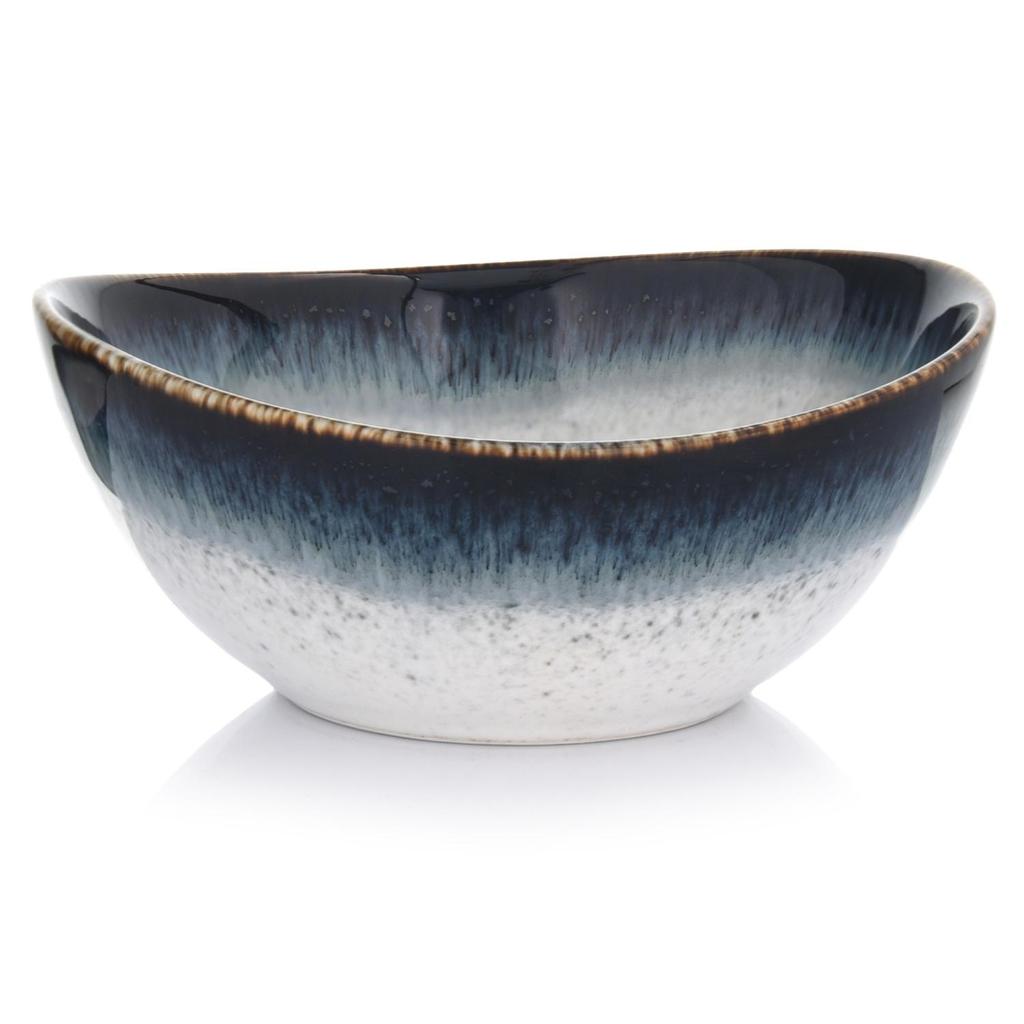 Porcelain Dinner Set 12-Piece Oval Reactive Glaze Time Dim DUKA