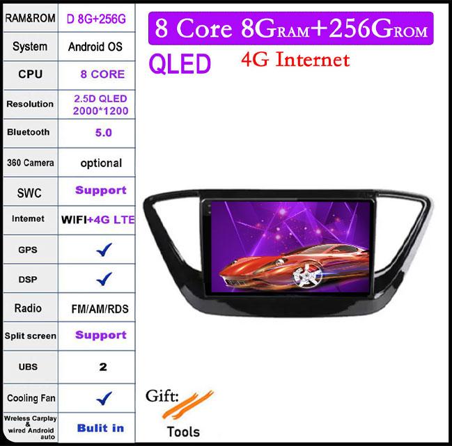 9 Lnch For Hyundai Solaris 2 2017 2018-2020 Android 14 Car Radio Video Multimedia Navigation GPS Stereo Screen Auto