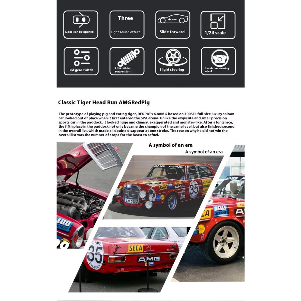 1/24 Benz SW140 320SEL Modified Version Super Racing Car Alloy Metal Diecast Model Car Collecting Hobbies Ornaments