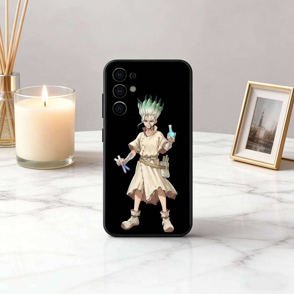 

D-Dr S-STONE S-Senku I-Ishigami-DSSI Phone Case Black Silicone Soft For Samsung S25,S24,S21,S22,S23,S30,Ultra,S20,Plus,Fe,Lite Samsung S21plus