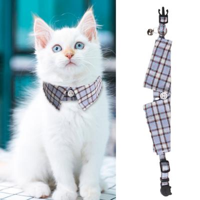 Pet Collar Bowtie Cat Plaid Adjustable Tuxedo Collar Cats Small Dogs British Gentleman Style Soft Breathable Weddings Birthdays Decroation