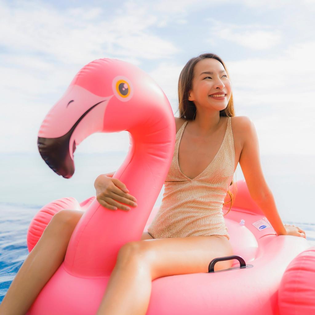 INTEX Flamingo Ride-On Float, 142 x 137 x 97 cm, 57558 [Official Japanese Product]