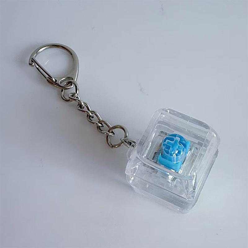 

1Keys Color Clear LED Mechanical Keyboard Keychain Toy Stress Relief DIY Button Finger Keyboard Caps Toy Key Switch Shaft Tester