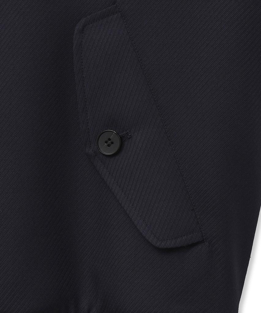 Noirer Wool Whipcord Harrington Jacket (Navy)