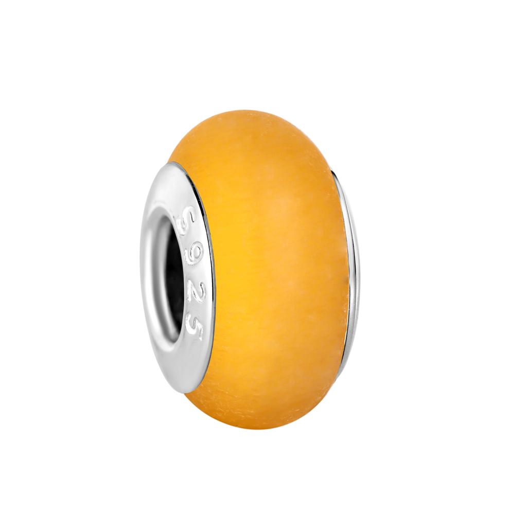 Trendy Copper Colorful Matte Murano Charm Fit Original Bracelet Cute Footprint Glass Beads Women Necklace Jewelry