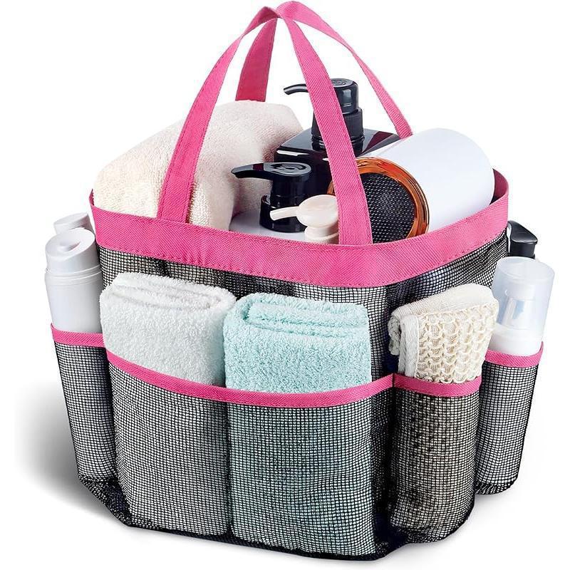 

S9253 Portable Mesh Shower Caddy Bag - New Style Wash Bag Яскраво-рожевий