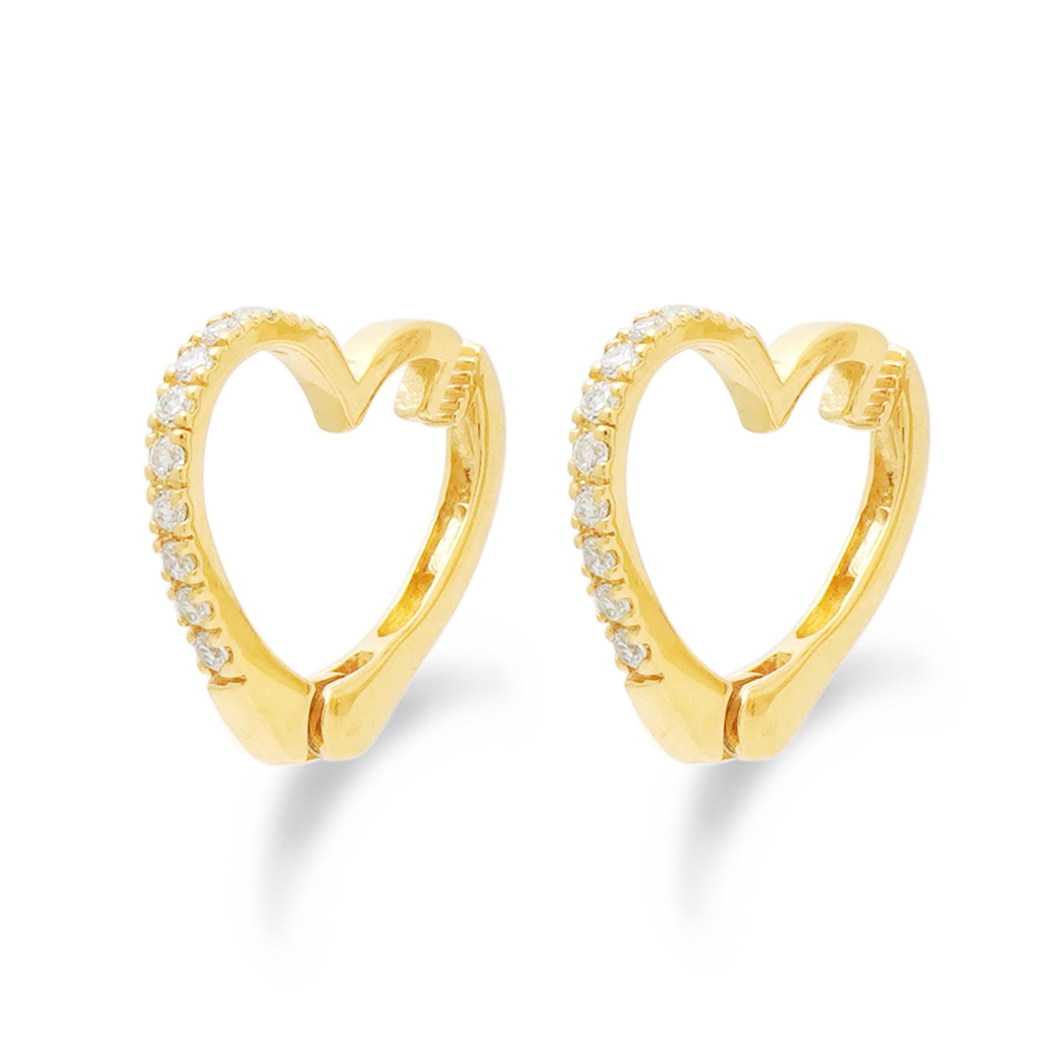 

ESTELLE [Official] Women s Silver Yellow Gold Plated Earrings with Cubic Zirconia and Heart Motif, 0776-0072-0000-0000