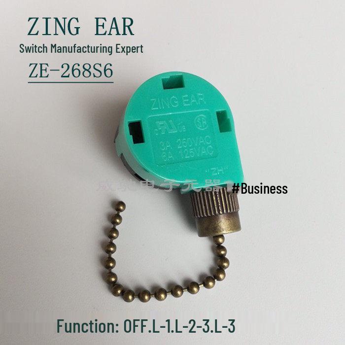 

ZE-268S6 Pull Cord & Rope Switch: Three-Speed Ceiling Fan Light Fixture Hand-Pull Switch DIY Accessory 5cm