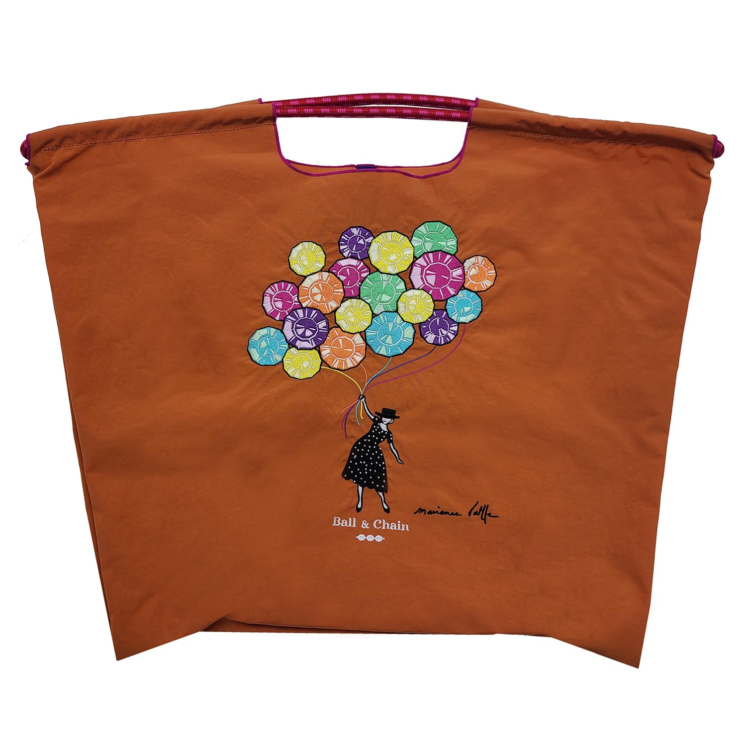 

Шариковая цепочка Аутентичный Большой воздушный шар Марианна Баттл Хозяйственная сумка Эко-сумка 363102 [Ball & Chain] & M.B (М.Б. воздушный шар, ОРАНЖЕВЫЙ) оранжевый