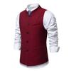 Autumn British Style Retro Vest For Men Fashion Stand Collar Herringbone Coarse Tweed Suit Vest Waistcoat Vintage Gentleman