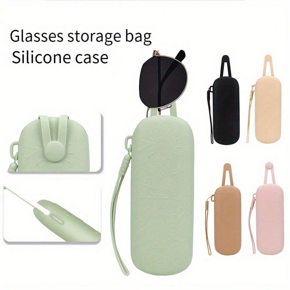 Astuccio Occhiali da Viaggio Pochette Pennelli Trucco Organizer Cosmetico Borsa Protettiva Occhiali da Sole in Silicone Accessori Occhiali Con Cordino