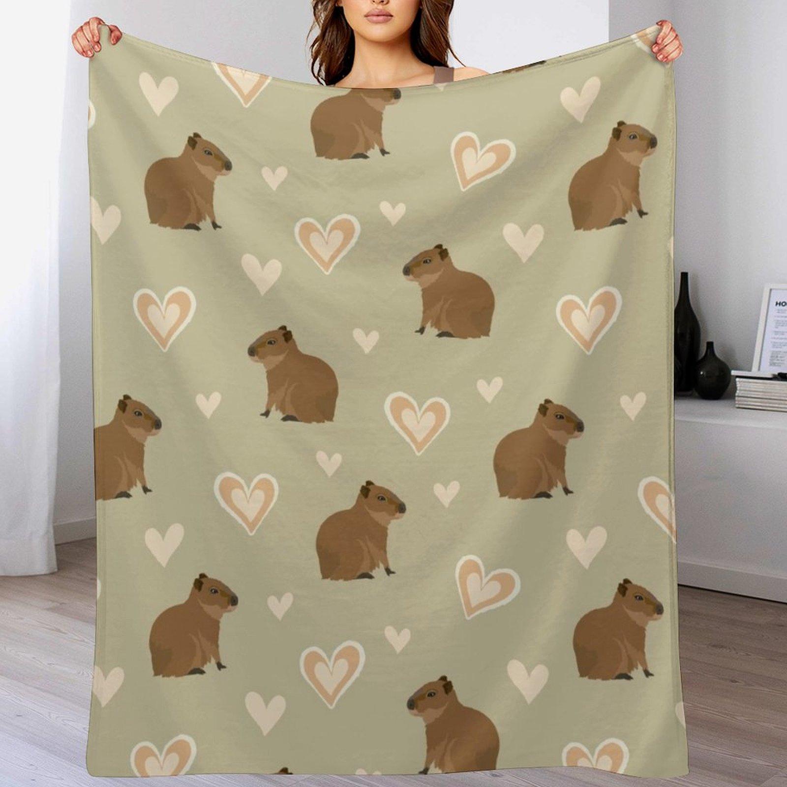 Capybara II Throw Blanket All Season Soft Lightweight Blanket for Home 102x76cm(40x30in)