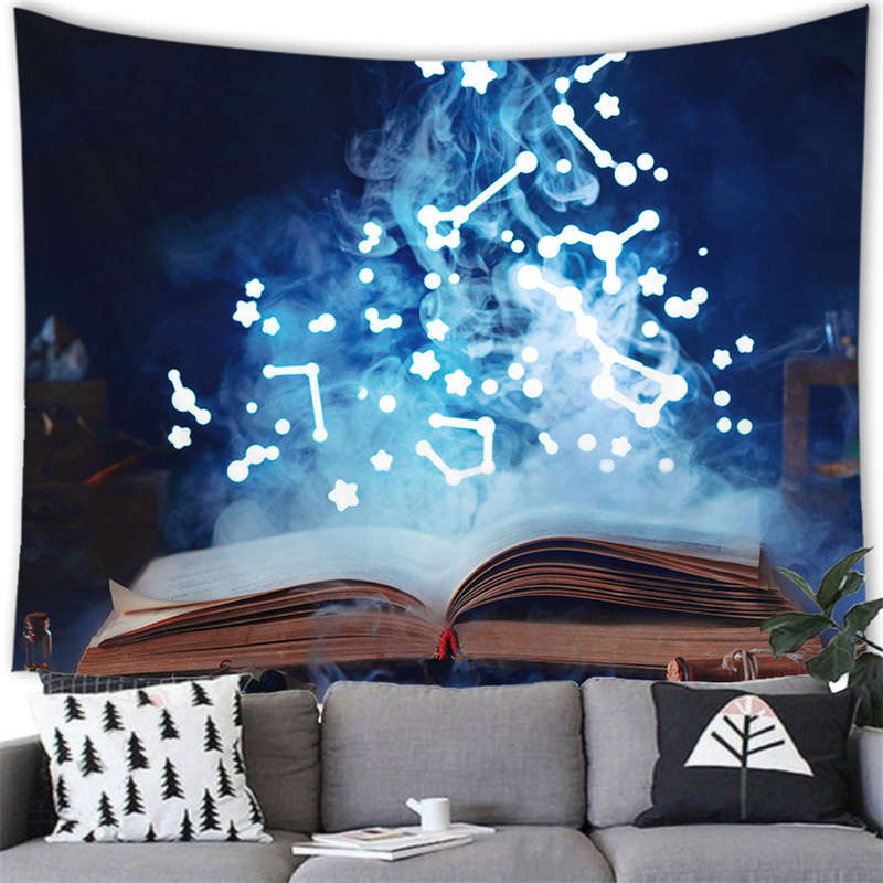 

Creative Book Imagination Tapestry Wall Hanging Magic Book Tapestry Home Room Bedroom Living Room Decorations Background Wall 74x94cm(29x37in)