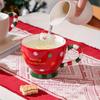 1 Stück Rot/Grün Cartoon Keramik Weihnachtsfrühstückstasse, Weihnachts-Serie Tasse Süße Tasse Halloween Keramiktasse Weihnachtsgeschenk Kreative Kaffeetasse, 500ml,