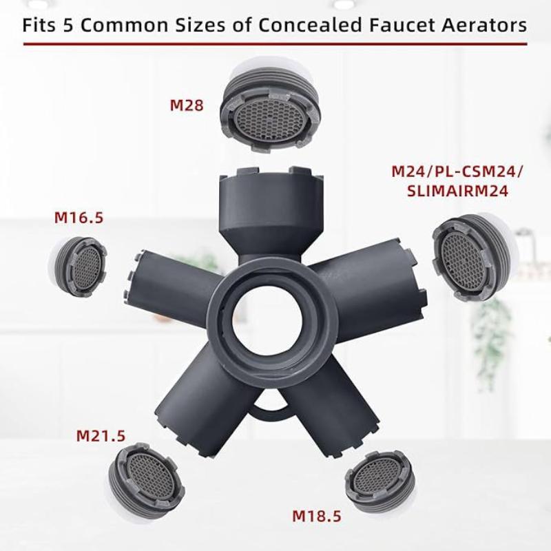 1Pc Faucet Aerator Key 10 In 1 ABS Faucet Aerator Removal Tool For Threaded Aerator/Aerator With Housing Cut Edge&Round·