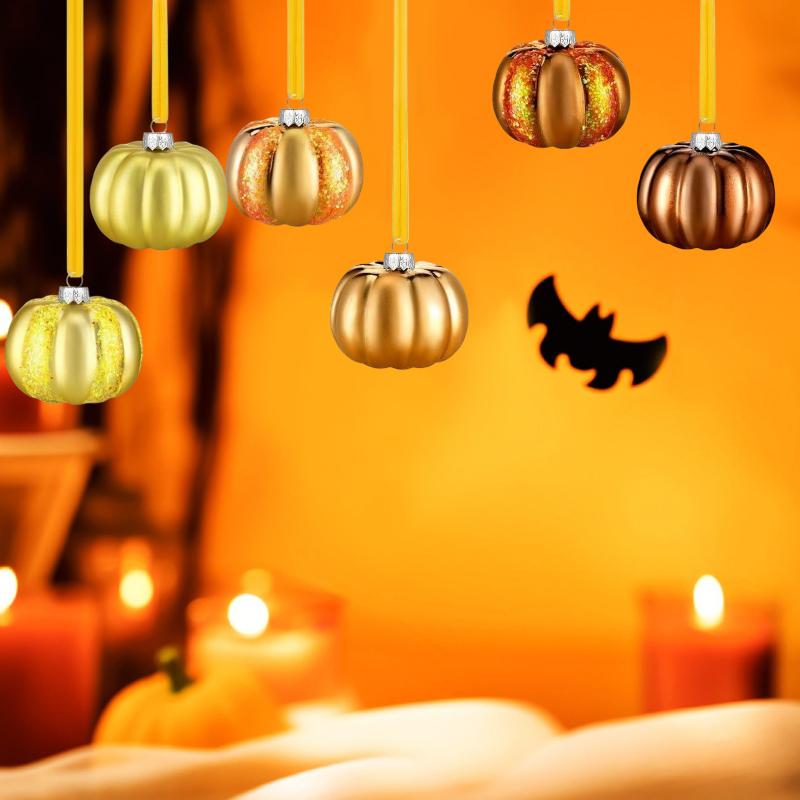 Christmas Ornament Garden Decoration Pumpkin Shape Exquisite Christmas Decoration Party Decoration 6/12PCS
