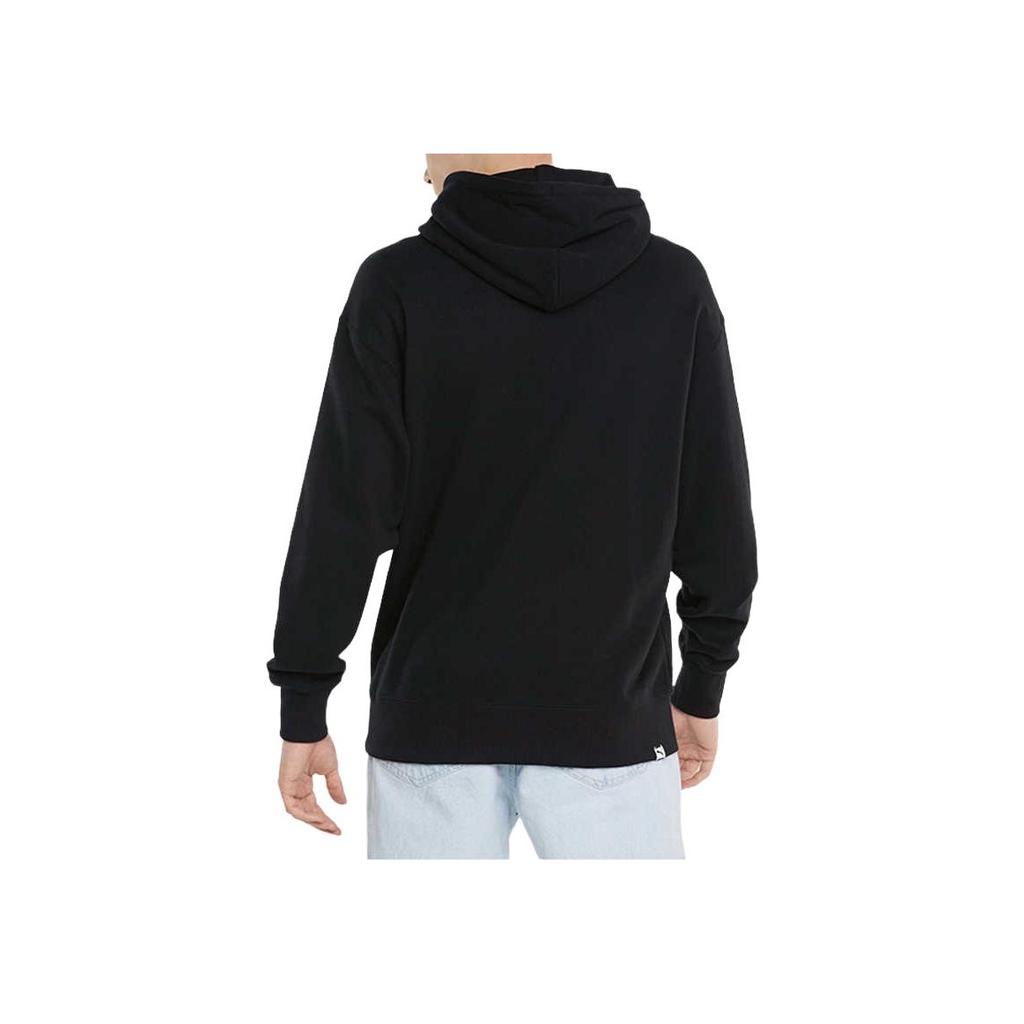 Puma Hanorac cu șnur cu mâneci lungi și imprimeu cu logo pentru bărbați, negru 533040-01