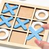Spiel Holzspielzeug Mini Tic-Tac-Toe Interaktives Puzzle Training Gehirn Lernen Frühe pädagogische Spielzeuge Für Kinder Kinder Schach