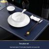 Huihuang Gold Rim White Enamel Tableware Set