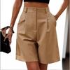 Women Casual Elastic Waist Wide Pants Summer New Shorts with Pockets