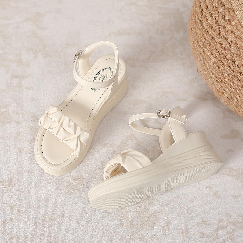 

333 small size wedge heel high heel waterproof table sandals women s summer new lightweight muffin sole sandals with skirt 34