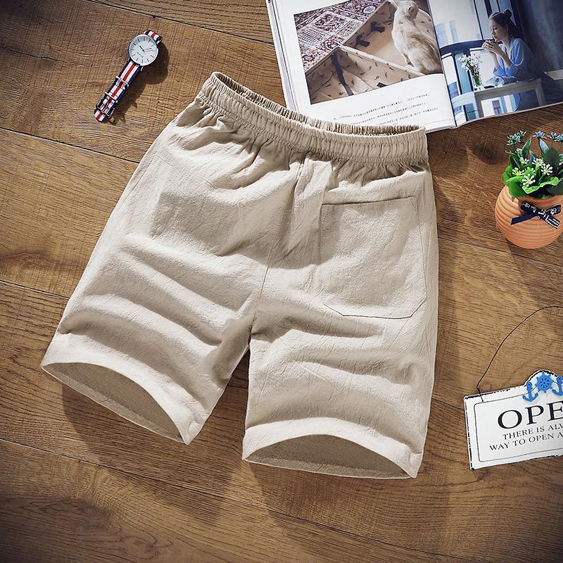 

Plus-size men s casual summer loose-fitting Korean-style shorts, breathable knee-length beach shorts M хаки