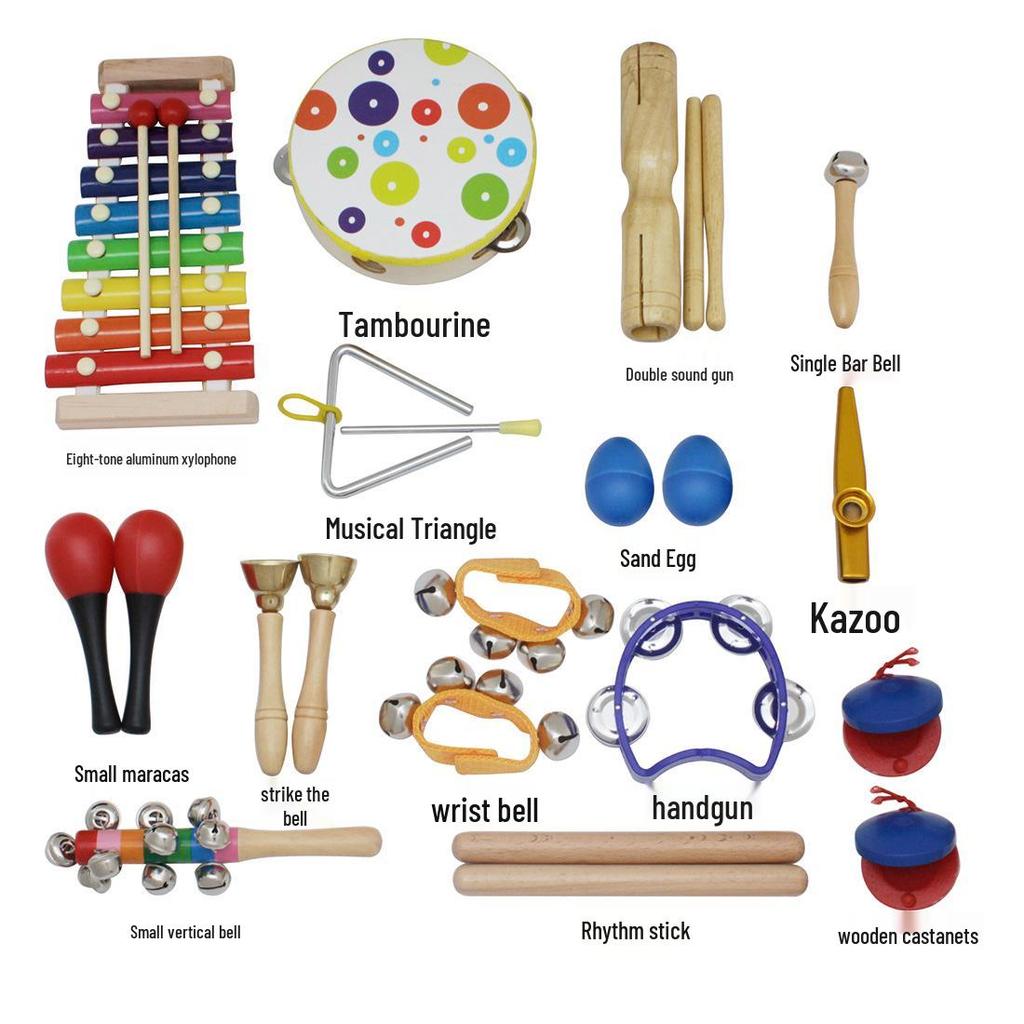 19-Piece Children's Orff Instrument Set: Early Education Percussion for Toddlers