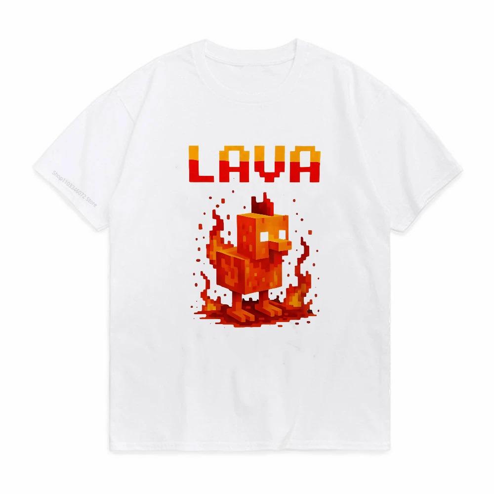 Men Lava Chicken Tshirt Mens Steve Lava Chicken Pattern Tshirt Comfortable Summer Street Wear Casual Wear Printed Tshirt