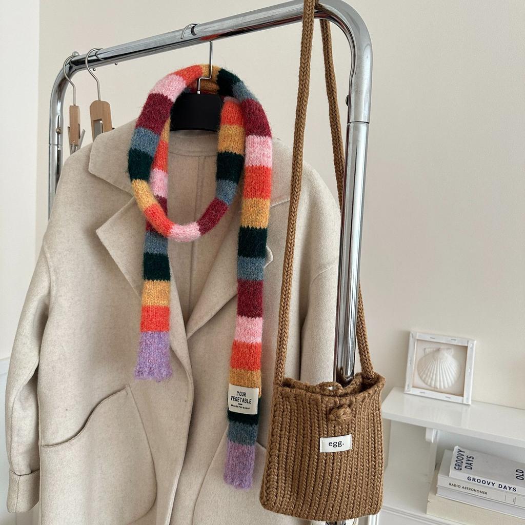 Striped Narrow Scarf Autumn/Winter New Style Men's and Women's Fashionable Items