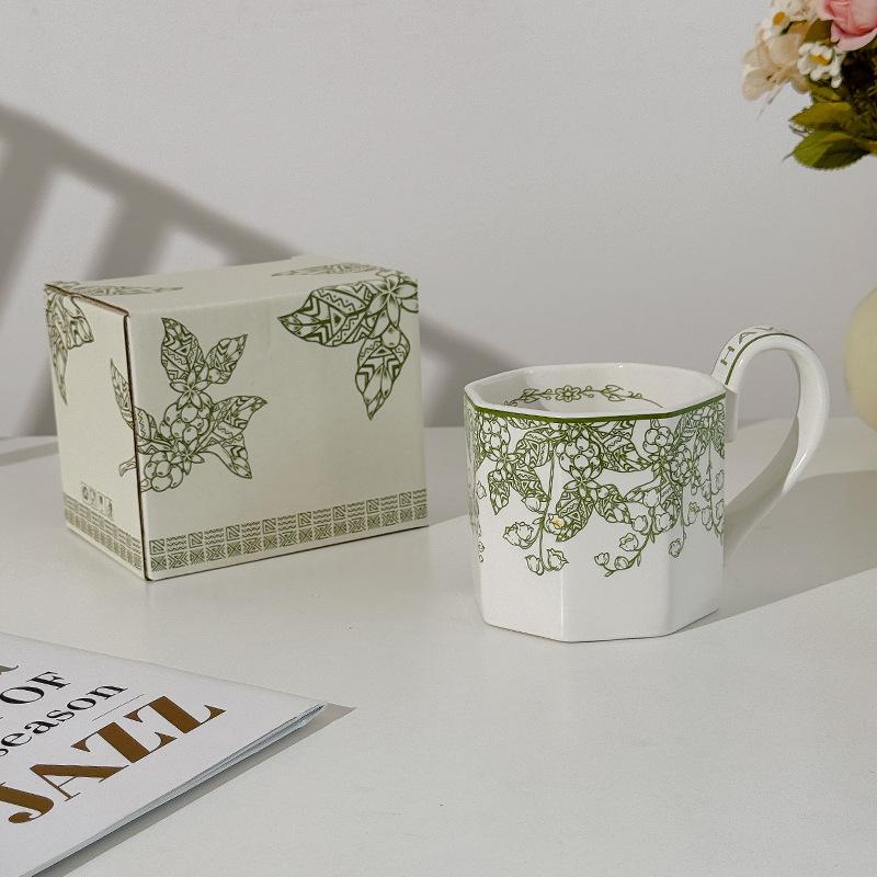 Pastoral hand-painted sunny flowers bloom office mug ceramic water cup coffee cup gift creative hand-painted