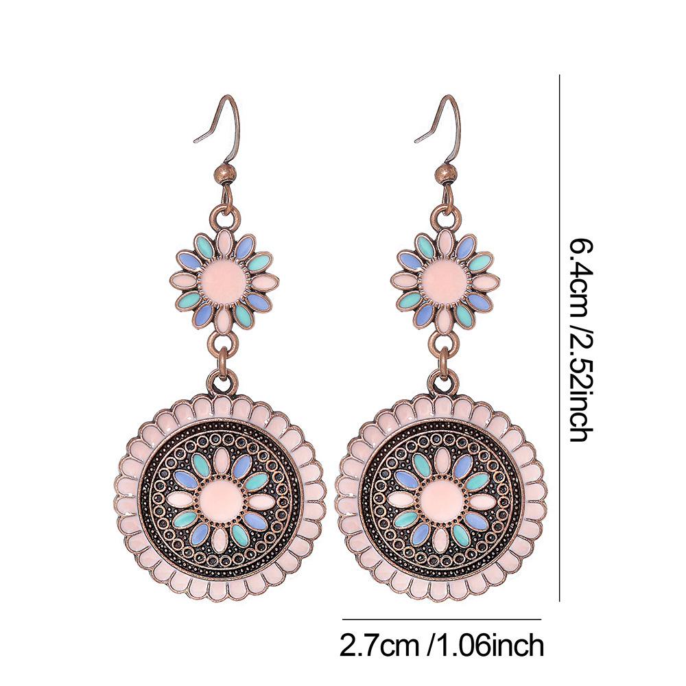 Bohemian Sunflower Earrings for Women, Colorful Holiday Style Hypoallergenic Statement Jewelry