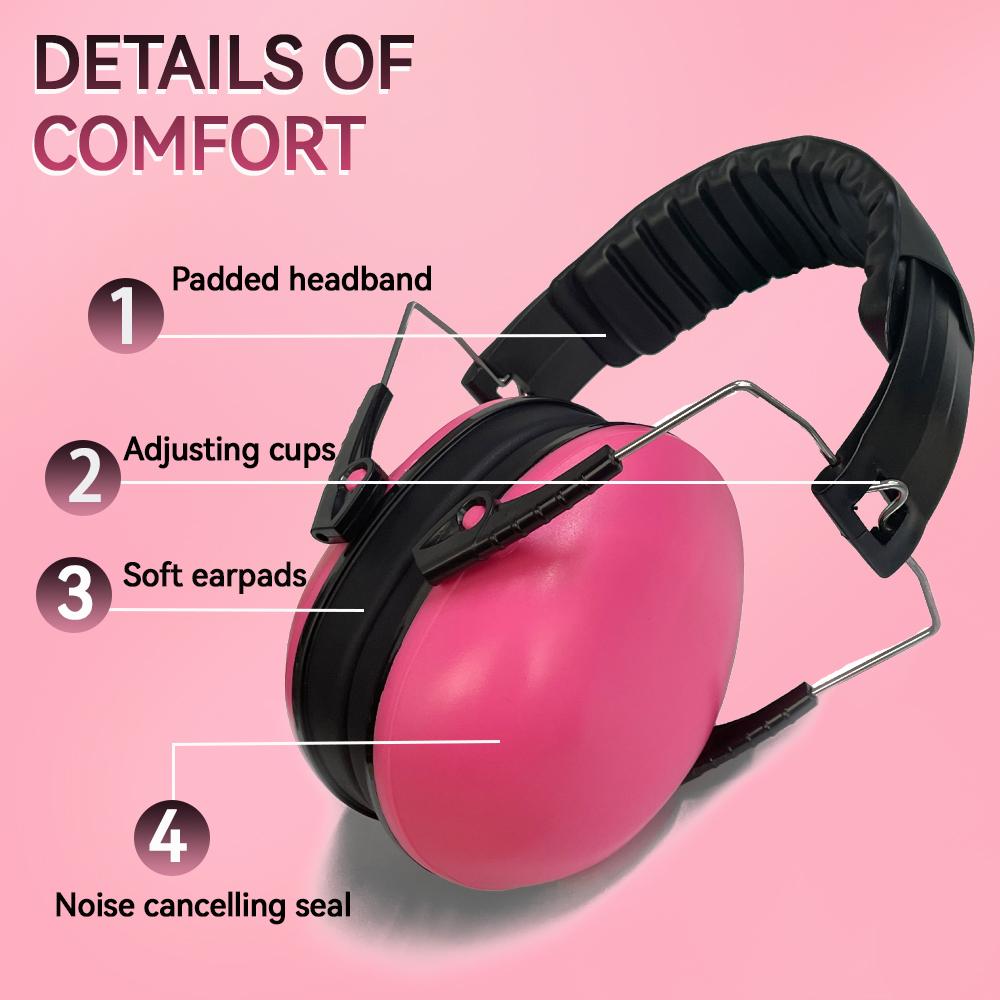 Kids Ear Protection Earmuffs Hearing Adjustable for Noise Reduction for Toddlers 27NRR Noise Cancelling Earmuffs