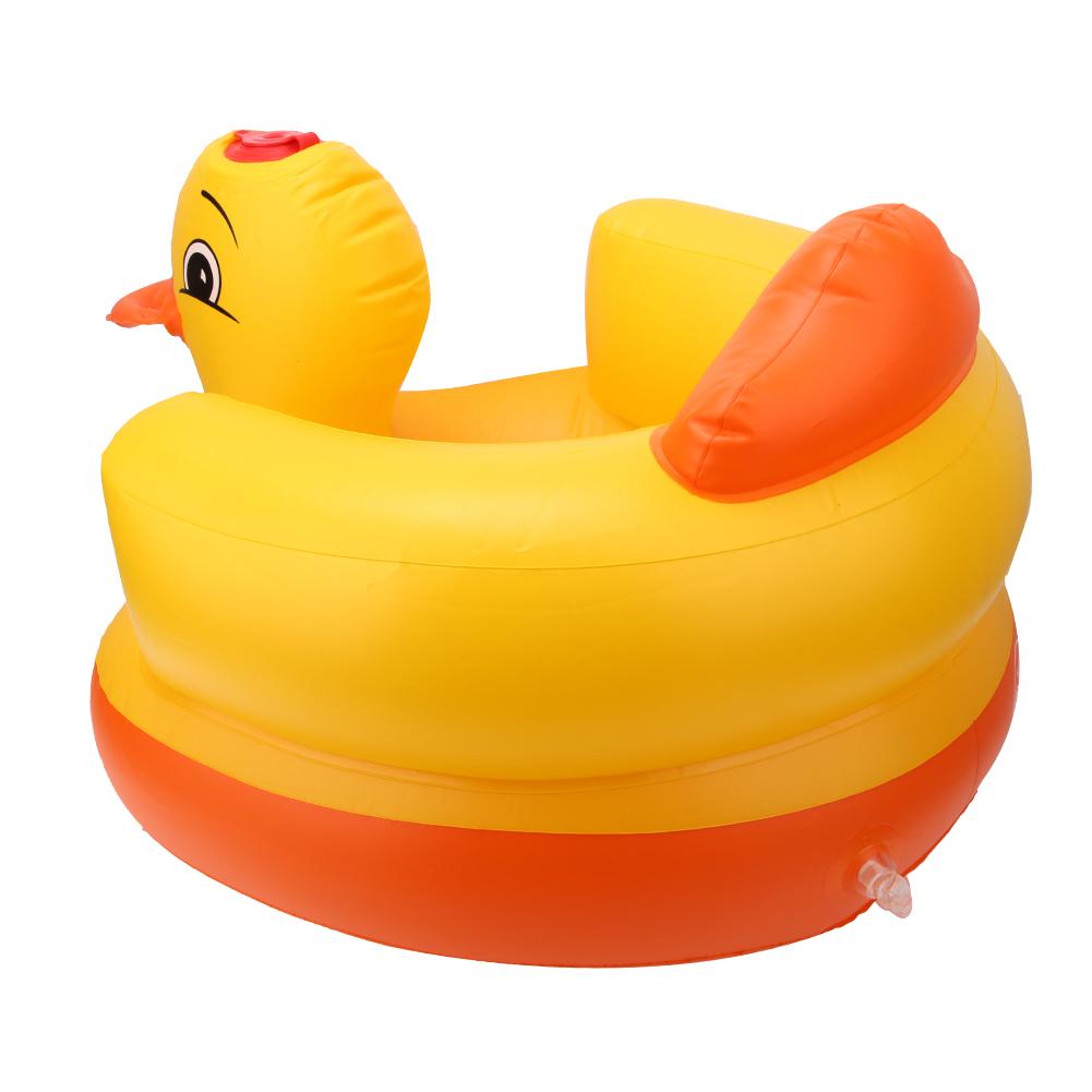 

Надувное детское кресло-диван в виде желтого утенка, табурет для купания, безопасное сиденье со спинкой, грузоподъемность 60 кг, овальной формы