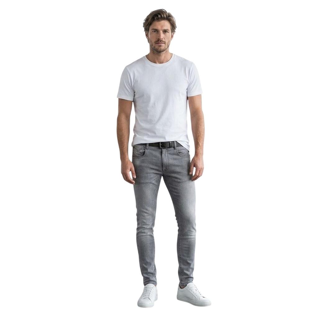 Replay Mens Bronny Cotton Faded Slim Jeans