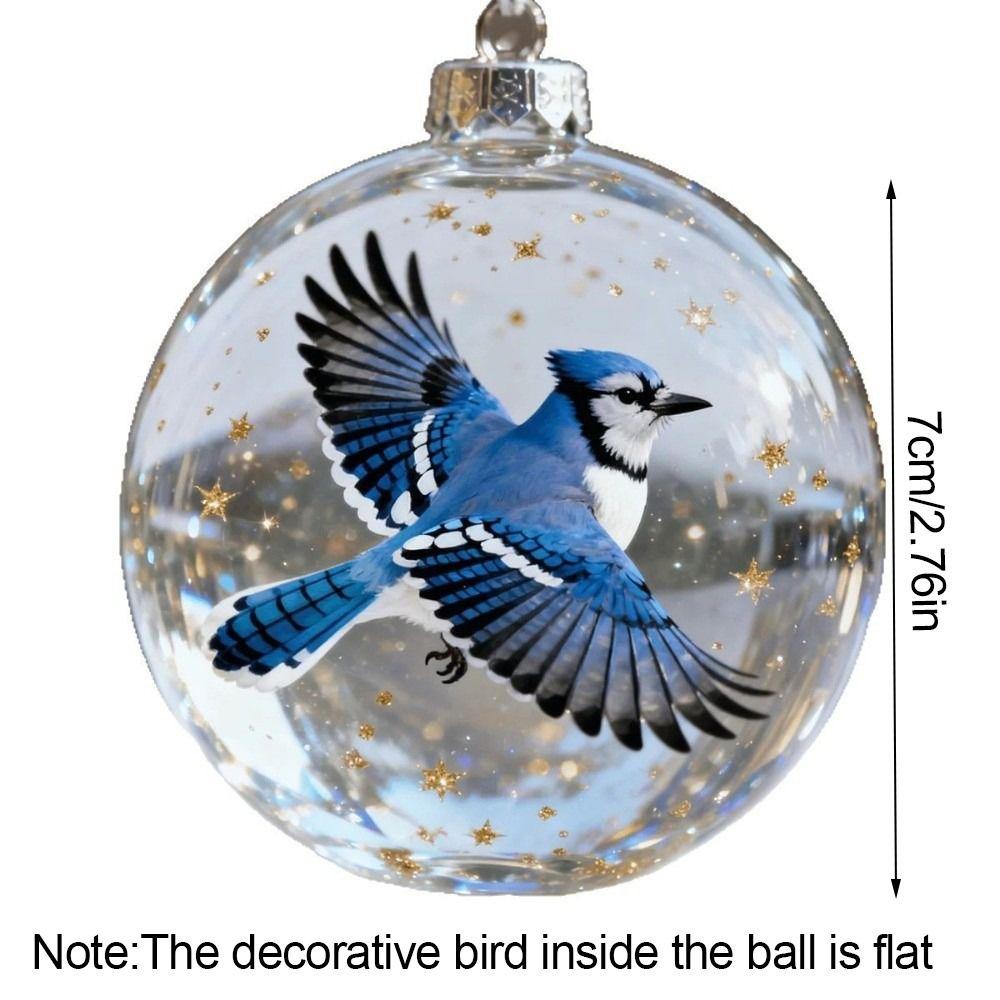 Acrylic Nature's BirdsOrnament Ornament Gift 7cm Xmas Tree Ornament Charm  New Year