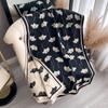 Scarf Women'S Winter High-End Sense Ginkgo Biloba Fashion Imitation Cashmere Warm Scarf Short Beard Fringed Shawl