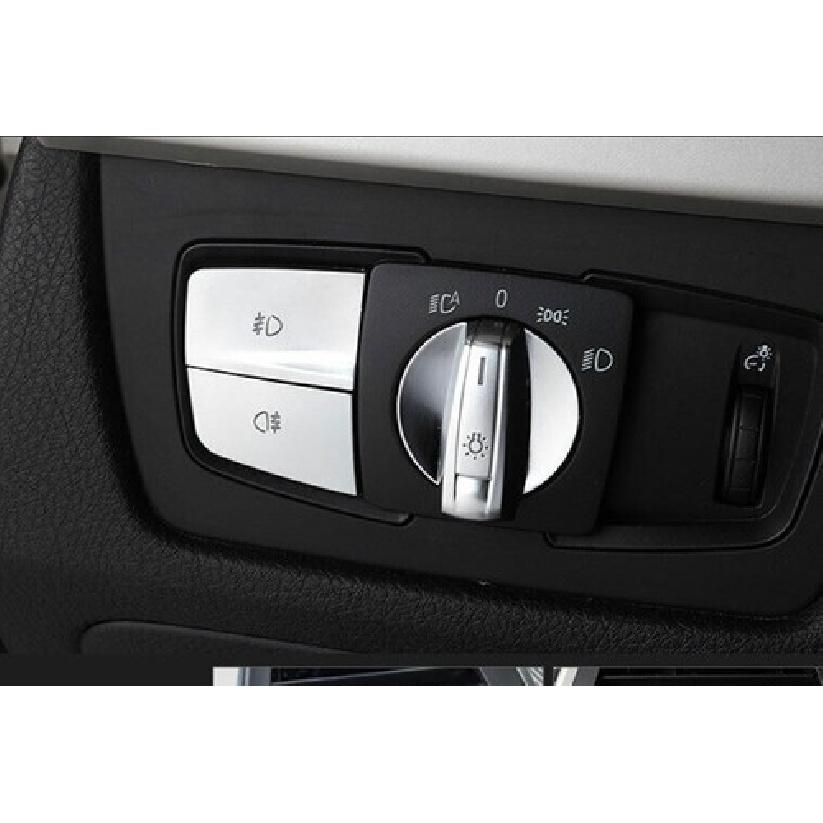 For BMW X1 F48 Matte Silver Car Inner Headlight Switch Control 16-21 Cover Trim