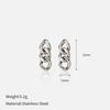 European and American Style Stainless Steel Geometric Chain Titanium Steel Stud Earrings Women's Light Luxury Fashion Simple Stainless Steel Stud