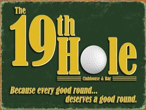 

The 19th Hole Retro Metal Wall Plaque Art Vintage Advertising Sign man caveAluminum 20x30cm（7.8x11.8inch）