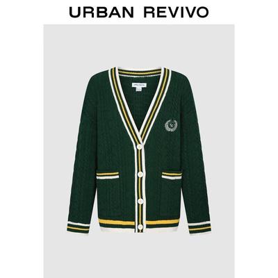 UR Women's Retro Cable Knit V-Neck Cardigan
