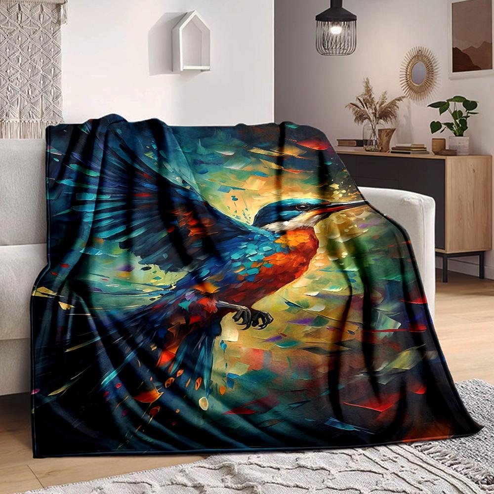 1pc Avian Colors Lightweight Flannel Blanket, Comfortable and Warm Blanket, for Office and Camping Sofa Bed, Livingroom200