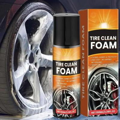Neues 100ml Autoreiniger für Felgen Autodetailing Mittel Metallreiniger Reifenreinigungsschaum Autoreifenaufheller