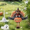 Retro Autumn Garden Accents Thanksgiving Turkey Stake, Wizard Hat with Pumpkin Lawn Ornament, Outdoor Yard Decorations Waterproof Acrylic Welcome Sign