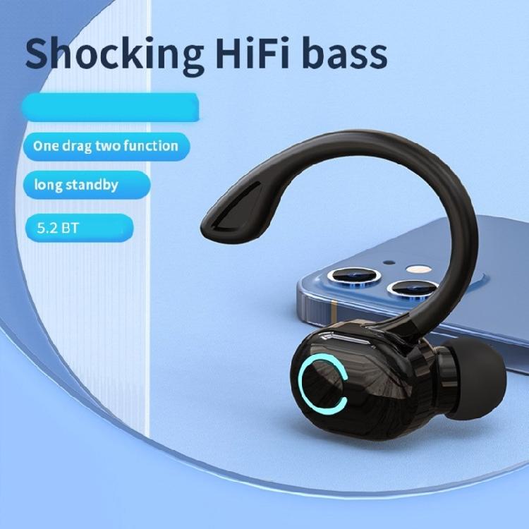 Wireless Earbuds Noise Reduction Single Over Ear Buds Wrap Around Earbuds with Earhooks Bluetooth-compatible Earpiece