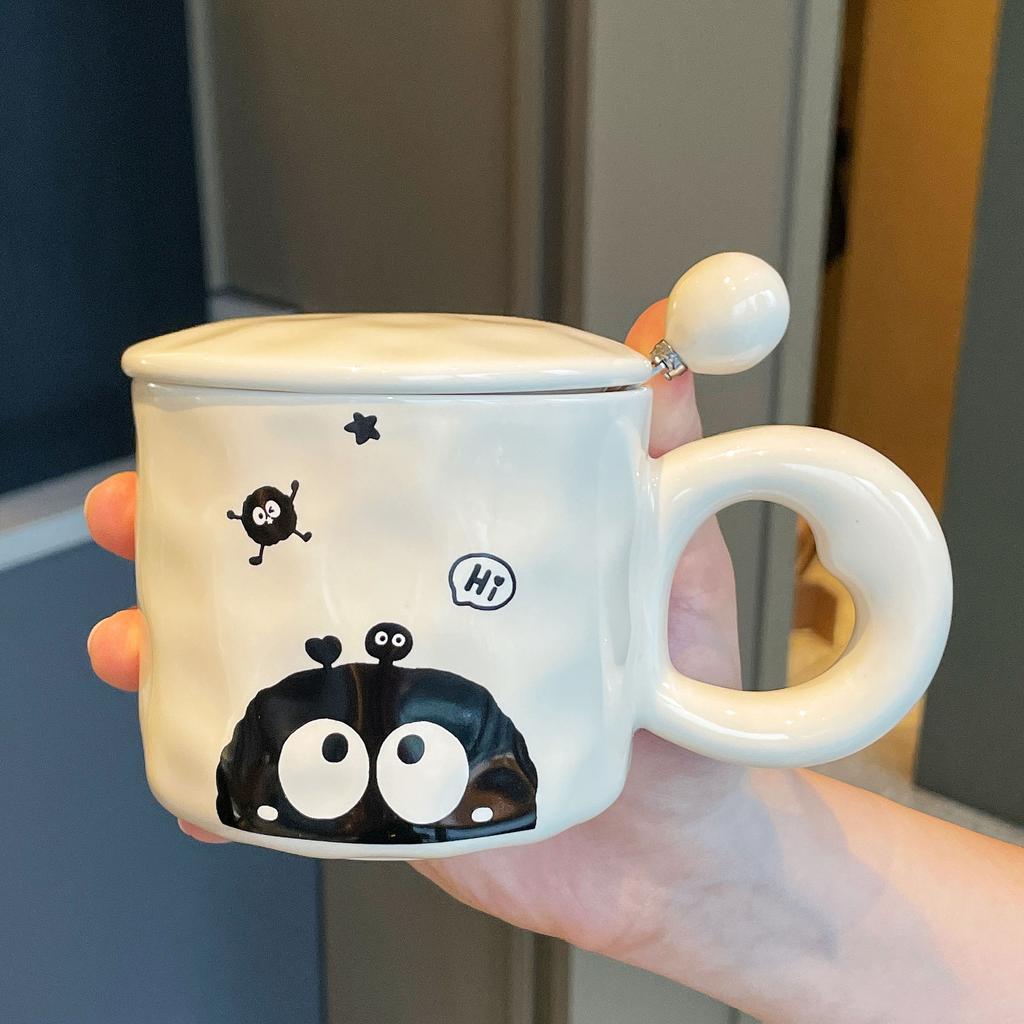 Cute Cartoon Ceramic Mug With Lid Funny Mugs Coffee Cups Cup for Tea Original Breakfast Cups Drinkware Personalized Gift Beer