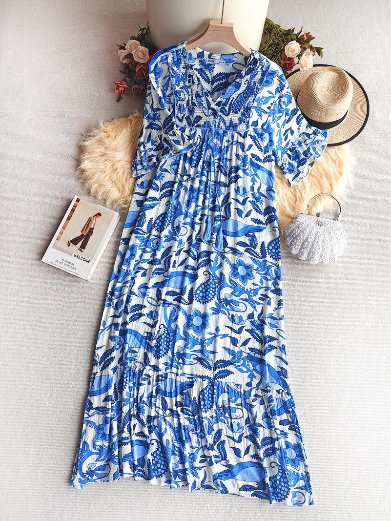 

Этническое макси-платье для женщин с Ближнего Востока - Весна/Лето, кисточки, легкое, дышащее, свободного кроя Medium