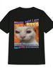 Funny Cat Print Tshirt  Short Sleeve Tee With Playful Cat Design  Perfect For Casual Outings Travel And Gifts  Cat Tshirt