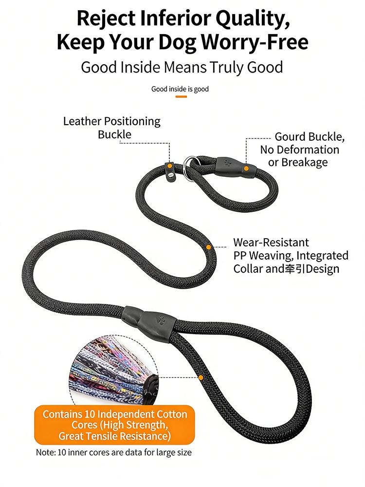 All In One Nylon P Chain Dog Training Collar Leash No Pull Anti Shock Quick Release Buckle Explosion Proof Walking Lead For Small Medium Large Pet