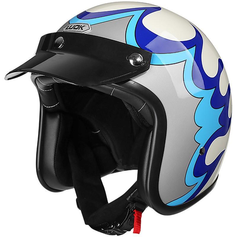 Vintage Motorcycle Helmet Male Cruise Scooter Four Seasons Half Electric Vehicle Female